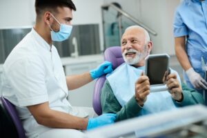 patient and dental hygienist - dental implant marketing